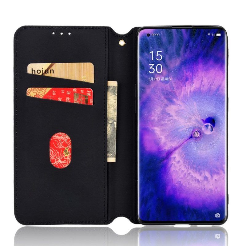 Schutzhülle Für Oppo Find X5 Flip Case Diamant-ledereffekt