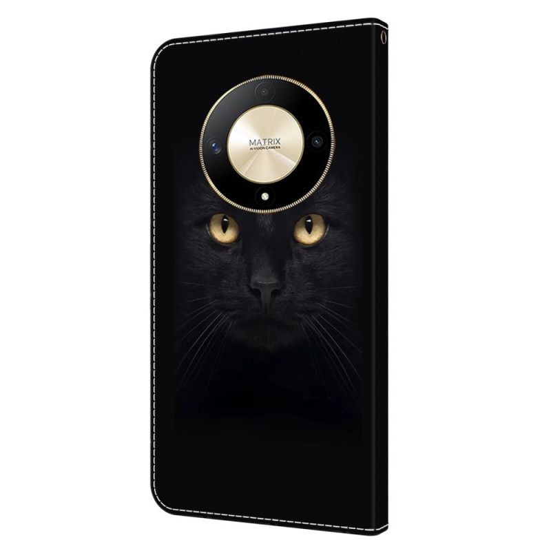 Lederhüllen Für Honor X9b / Magic 6 Lite Schwarze Katze