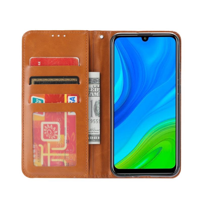 Flip Case Huawei P Smart 2020 Schwarz Handyhülle Kartenhalter Aus Kunstleder