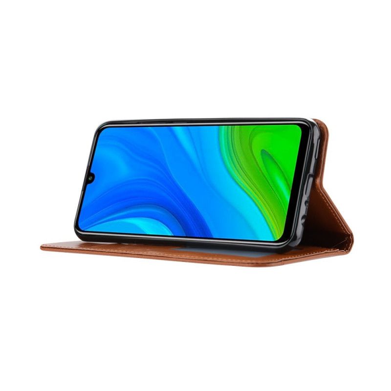 Flip Case Huawei P Smart 2020 Schwarz Handyhülle Kartenhalter Aus Kunstleder