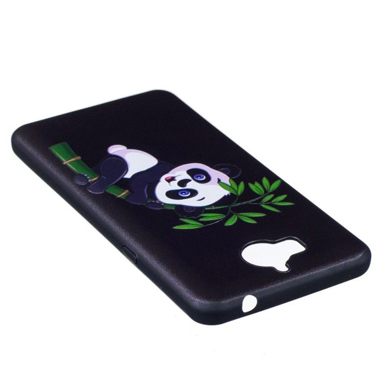 Hülle Huawei Y6 2017 Geprägter Panda Auf Bambus