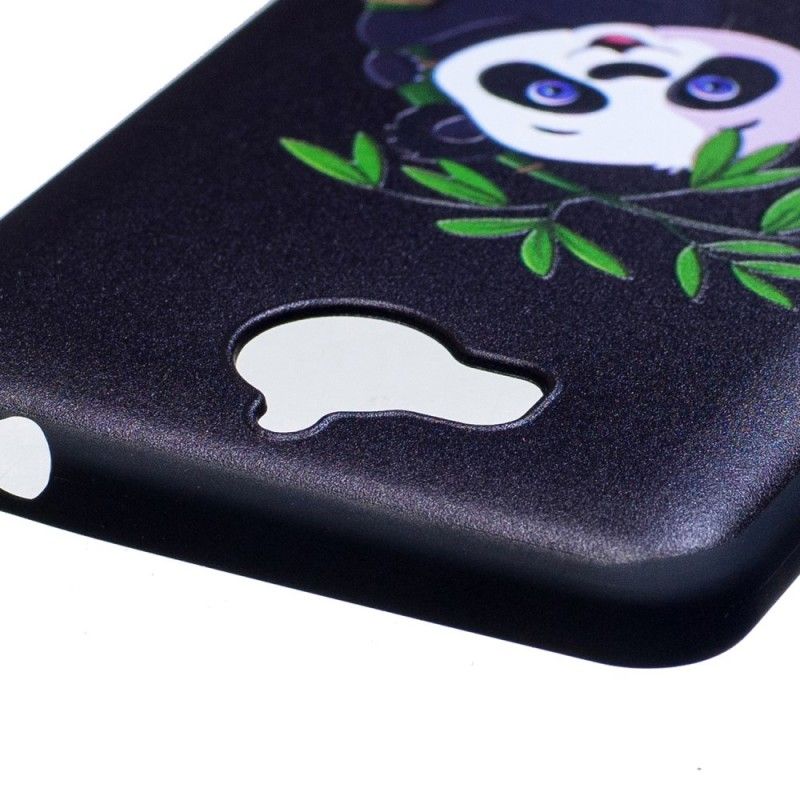 Hülle Huawei Y6 2017 Geprägter Panda Auf Bambus