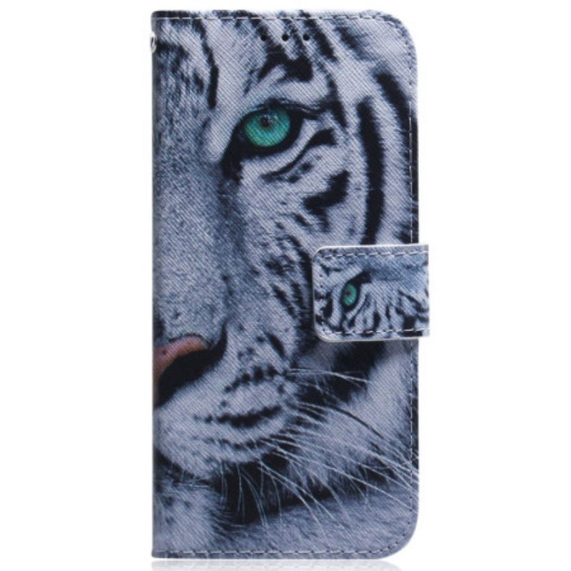 Lederhüllen Xiaomi 14t Weißer Tiger