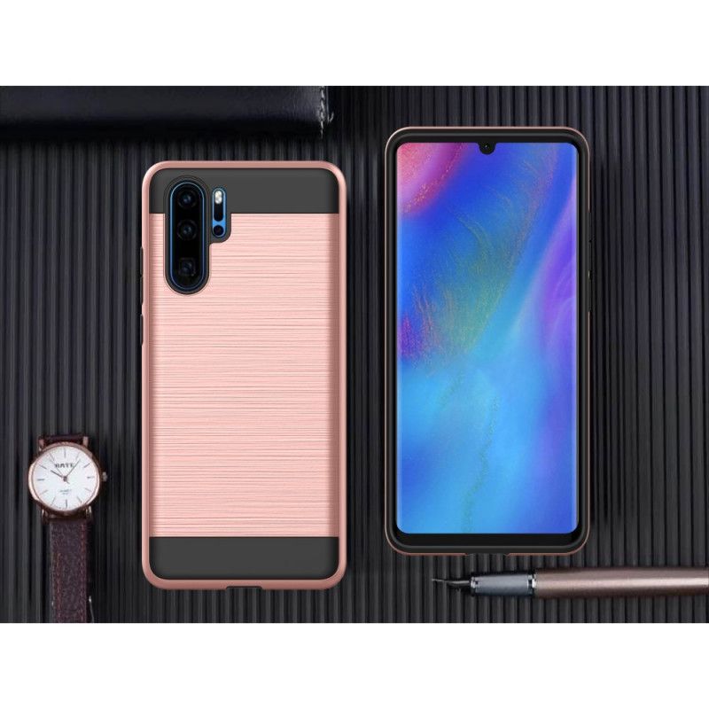 Hülle Huawei P30 Pro Schwarz Gebürstet