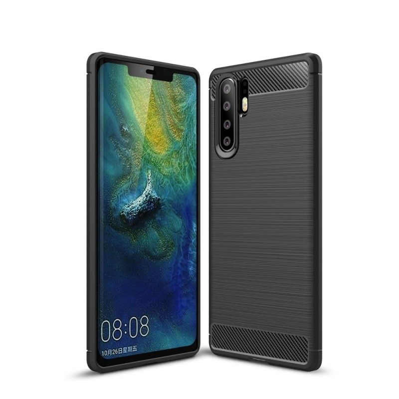 Hülle Huawei P30 Pro Schwarz Gebürstete Kohlefaser