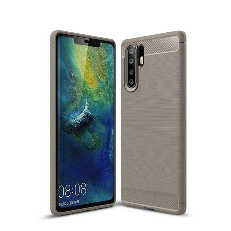 Hülle Huawei P30 Pro Schwarz Gebürstete Kohlefaser