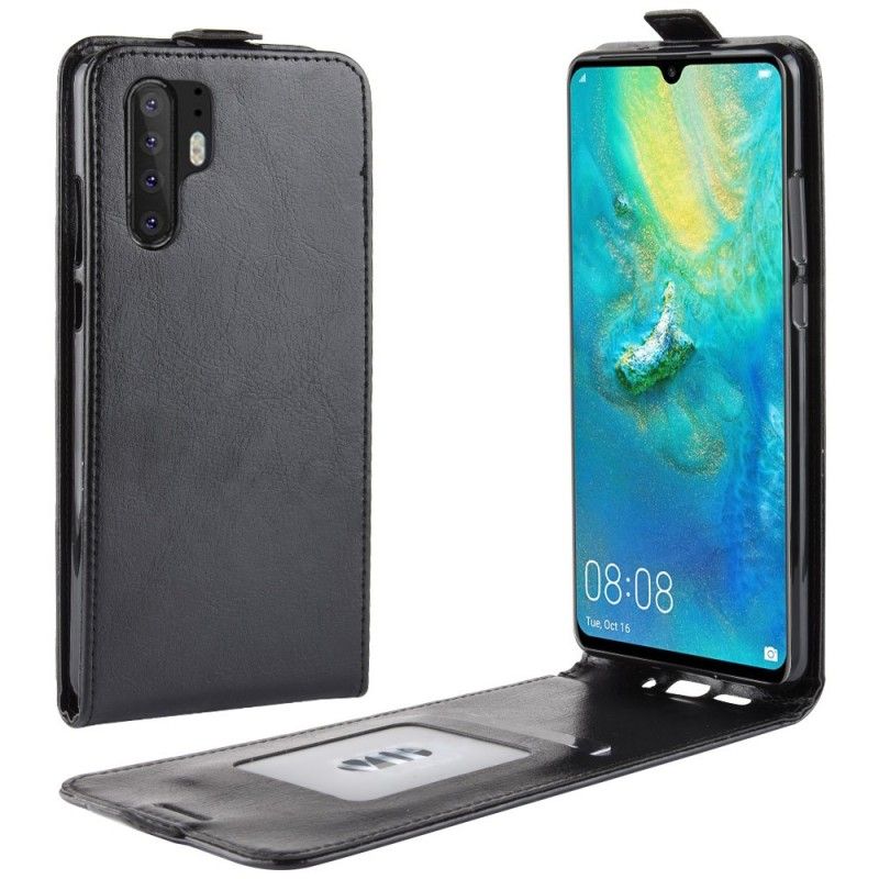 Lederhüllen Huawei P30 Pro Schwarz Faltbar