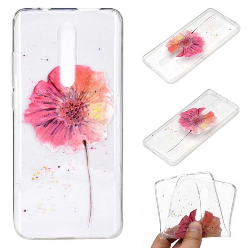 Hülle Xiaomi Mi 9T / Mi 9T Pro Handyhülle Transparente Aquarellmohnblume