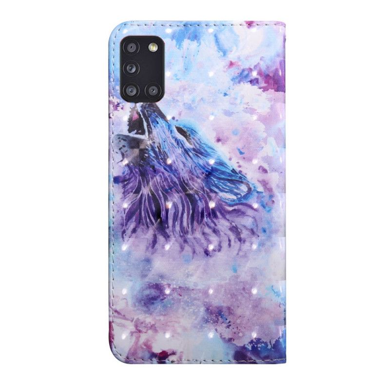 Lederhüllen Für Samsung Galaxy A31 Aquarellwolf