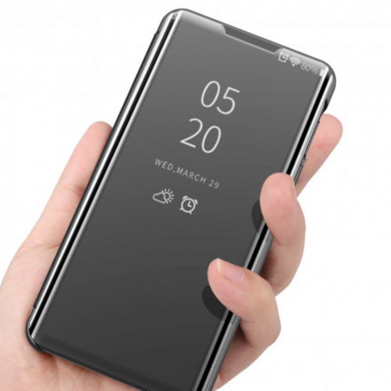 Schutzhülle Für Oppo Find X3 Pro Spiegel Und Kunstleder