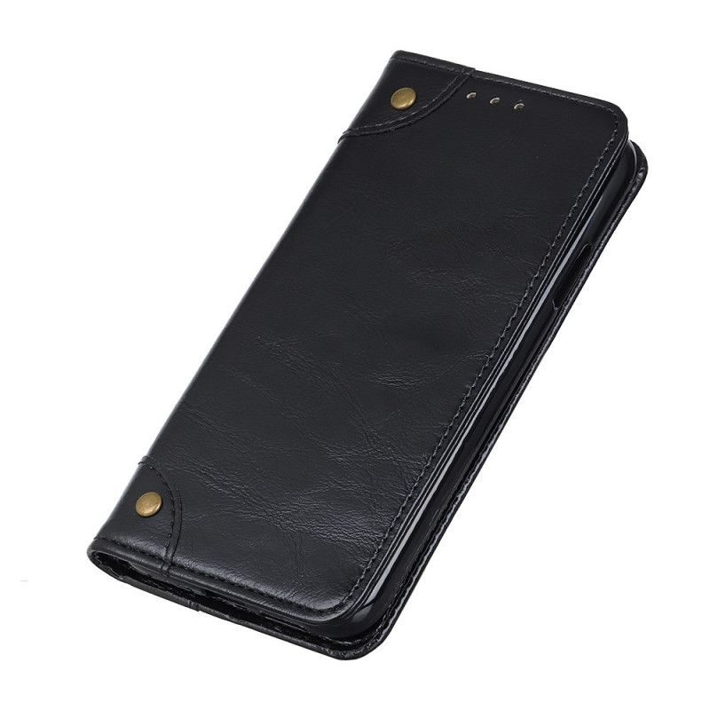 Flip Case Für Huawei P Smart 2021 Schwarz Nappalederstil