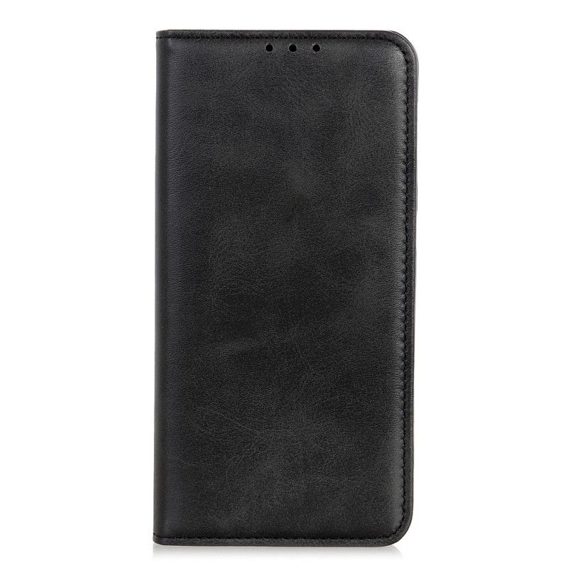 Flip Case Huawei P Smart 2021 Schwarz Elegantes Spaltleder