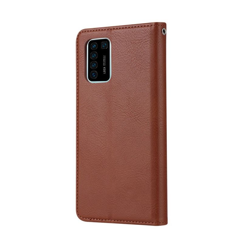 Flip Case Huawei P Smart 2021 Schwarz Kartenhalter Aus Kunstleder