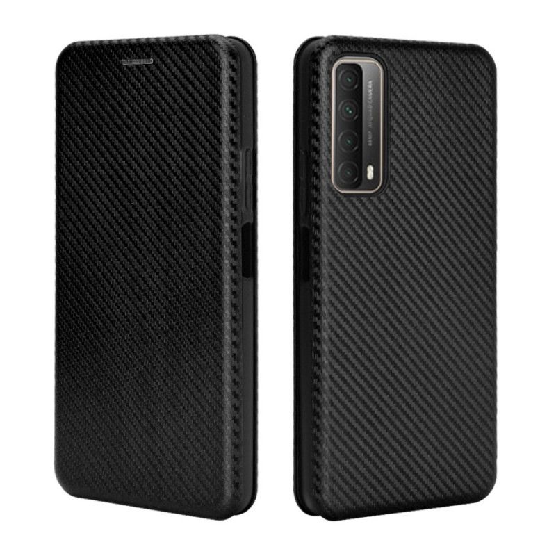 Flip Case Huawei P Smart 2021 Schwarz Kohlefaser