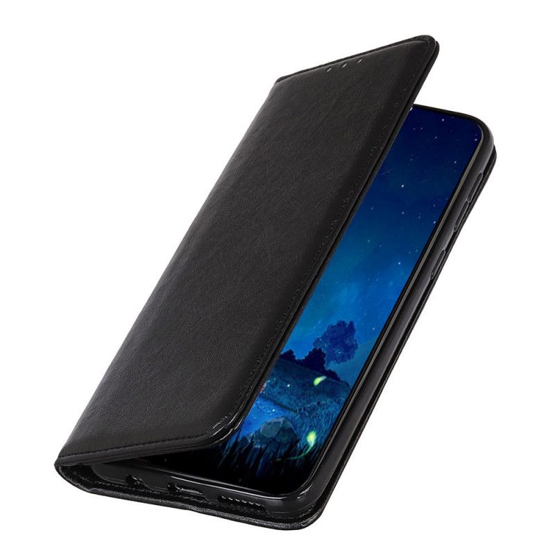 Flip Case Huawei P Smart 2021 Schwarz Nüchterner Lederstil