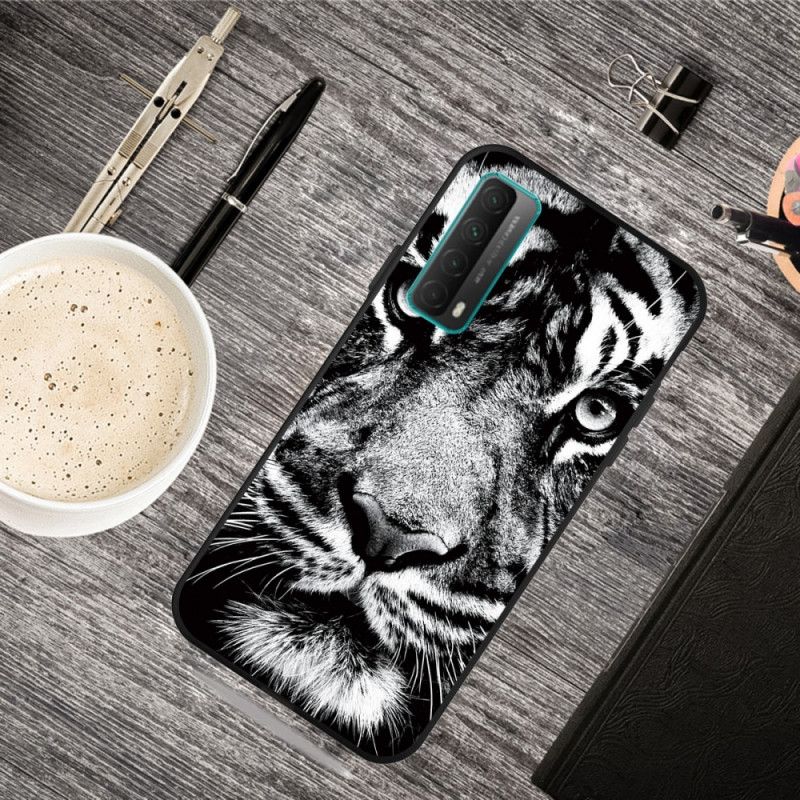 Hülle Huawei P Smart 2021 Handyhülle Schwarzweiss-Tiger