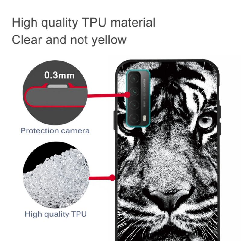 Hülle Huawei P Smart 2021 Handyhülle Schwarzweiss-Tiger