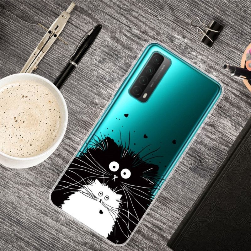 Hülle Huawei P Smart 2021 Transparent Überraschte Katzen