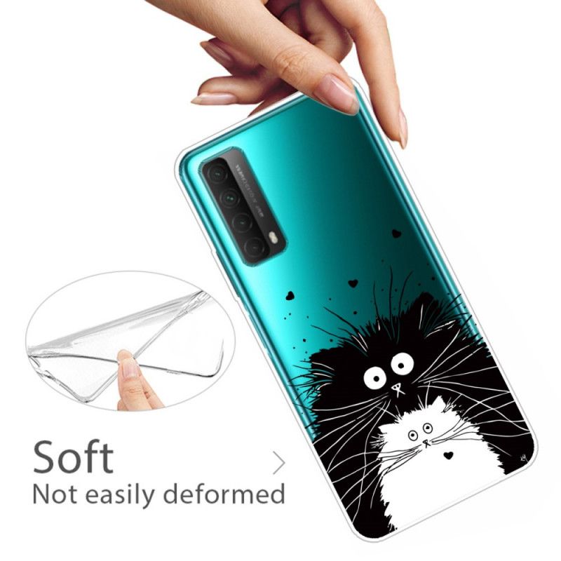 Hülle Huawei P Smart 2021 Transparent Überraschte Katzen