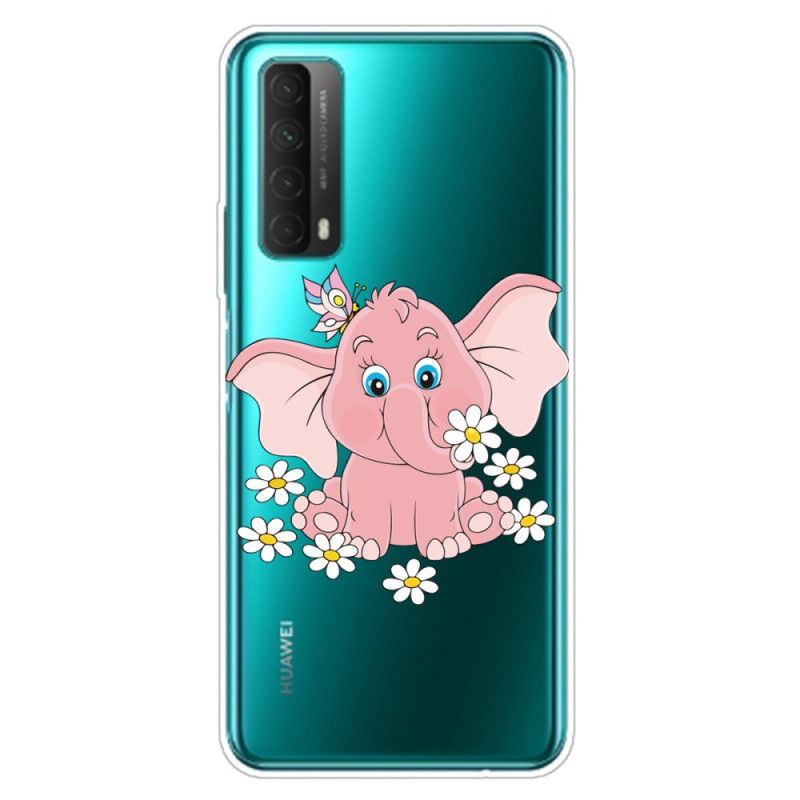 Hülle Huawei P Smart 2021 Transparenter Rosa Elefant