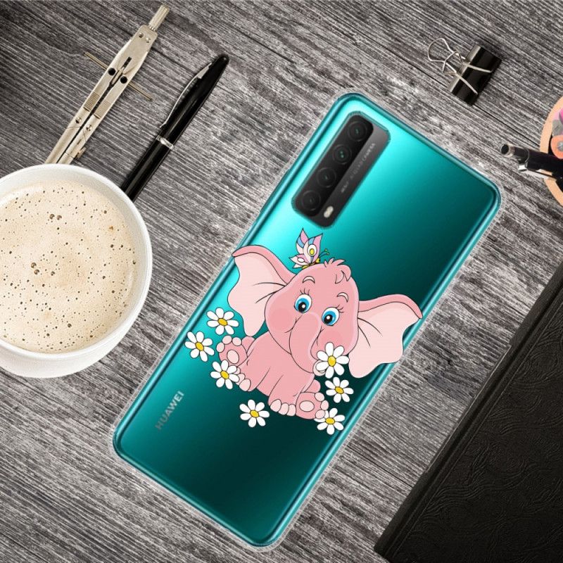 Hülle Huawei P Smart 2021 Transparenter Rosa Elefant