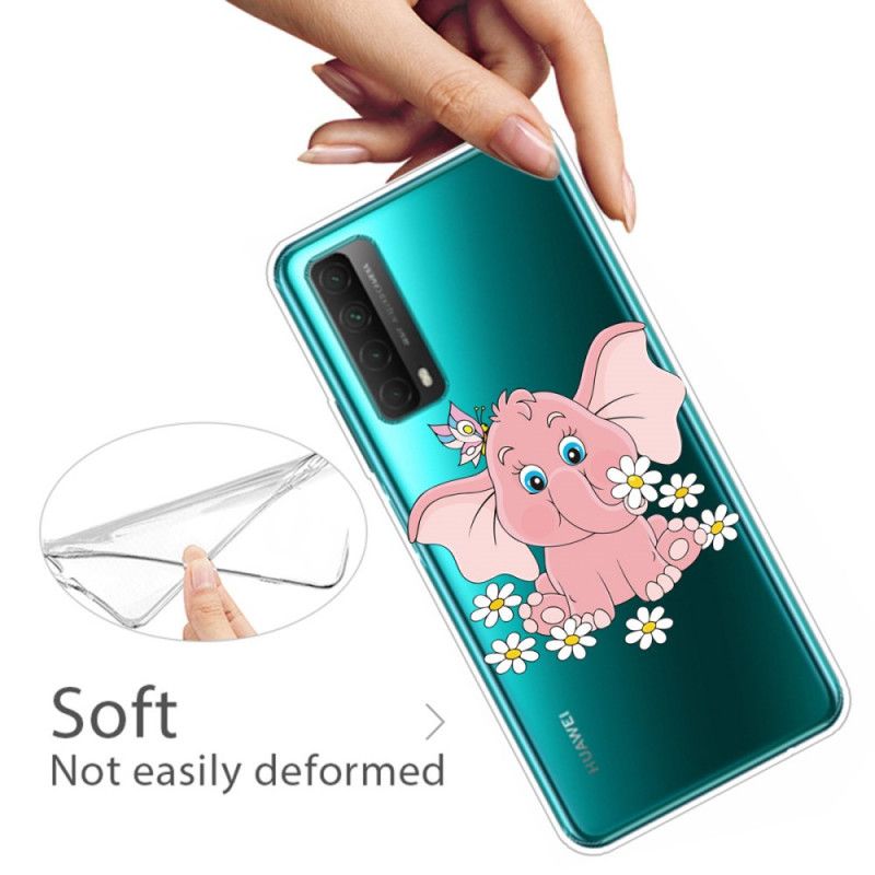 Hülle Huawei P Smart 2021 Transparenter Rosa Elefant