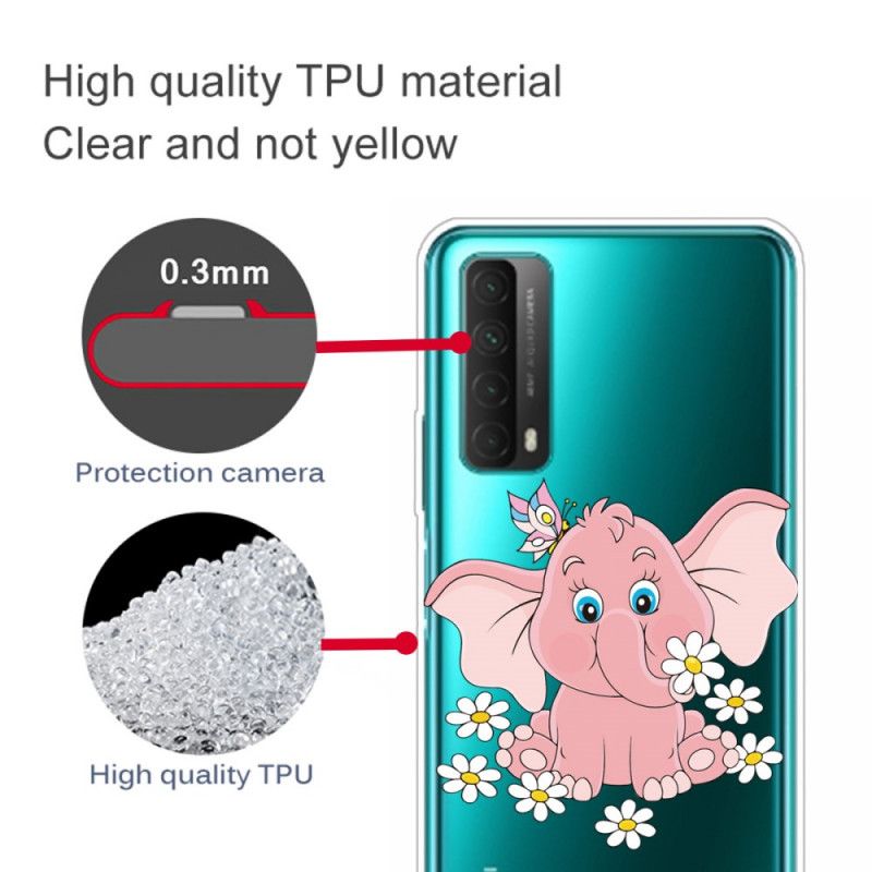 Hülle Huawei P Smart 2021 Transparenter Rosa Elefant