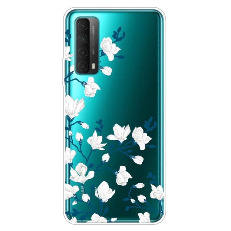 Hülle Huawei P Smart 2021 Weiße Blüten