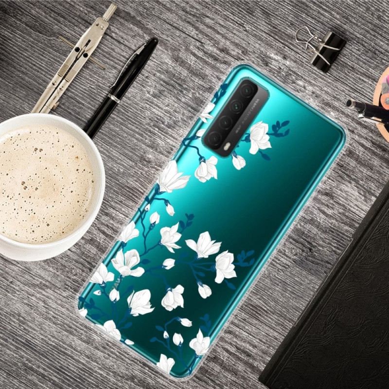 Hülle Huawei P Smart 2021 Weiße Blüten