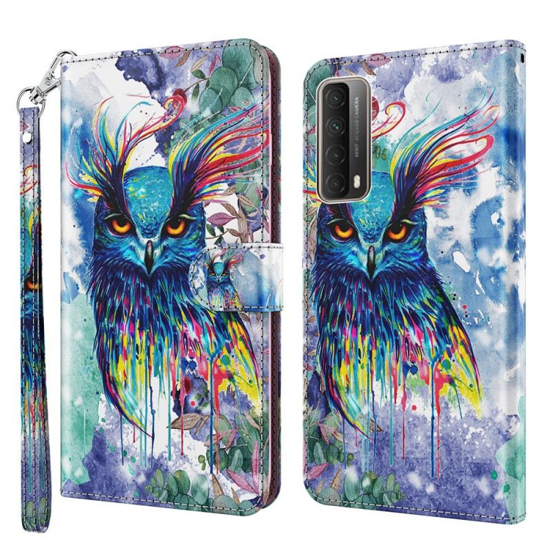 Lederhüllen Huawei P Smart 2021 Aquarellvogel