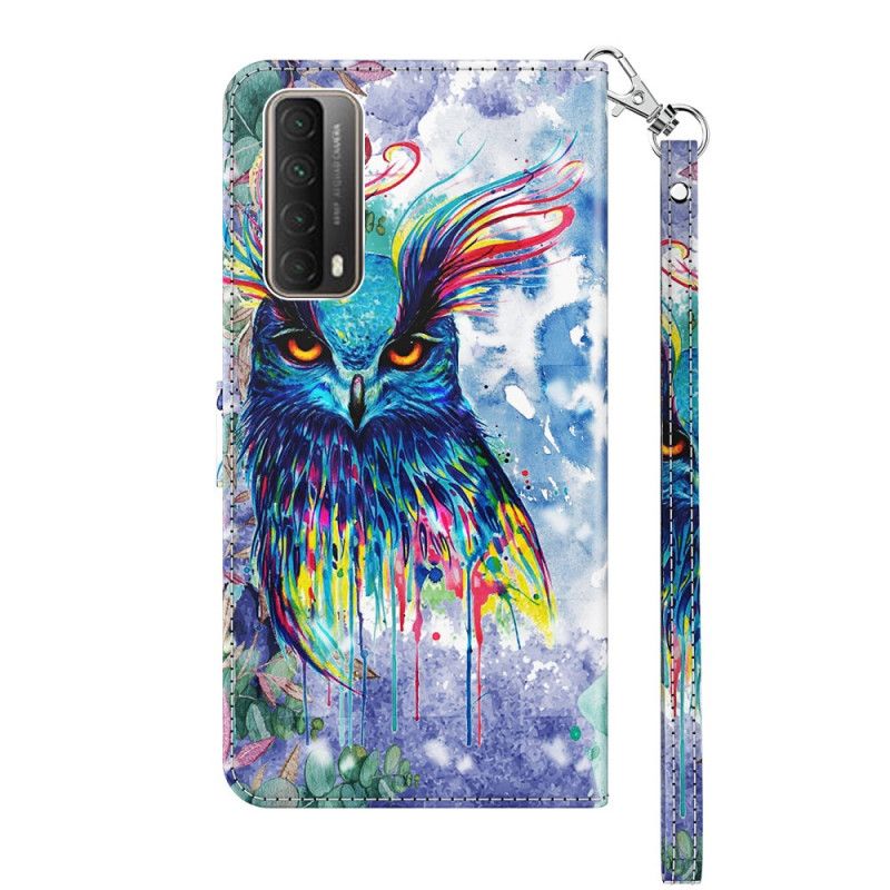 Lederhüllen Huawei P Smart 2021 Aquarellvogel