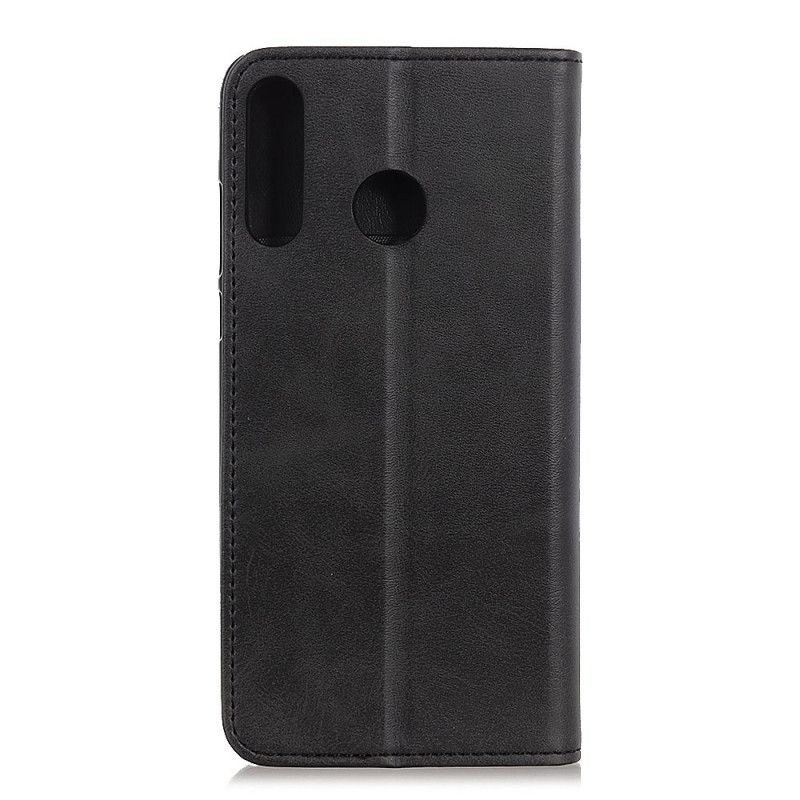 Flip Case Huawei Y6p Schwarz Elegantes Spaltleder