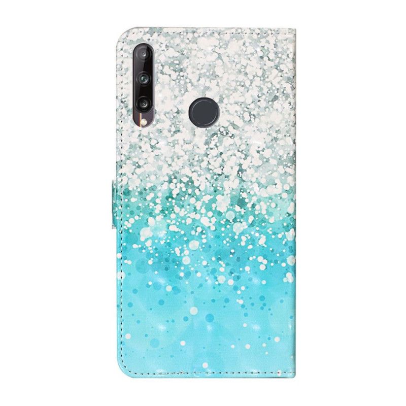 Lederhüllen Huawei Y6p Blauer Glitzergradient