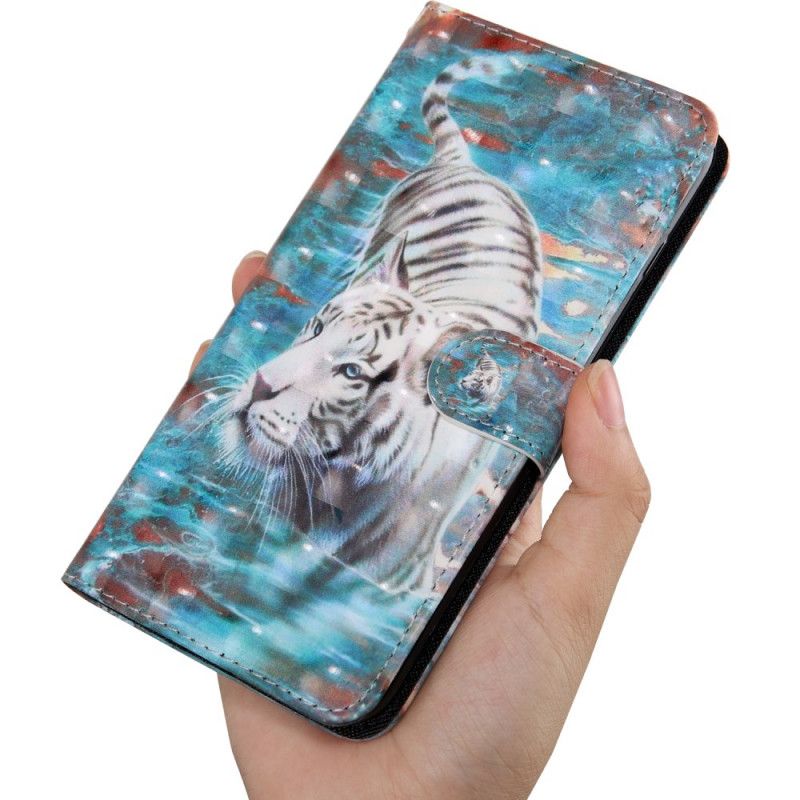 Lederhüllen Huawei Y6p Tiger Im Wasser