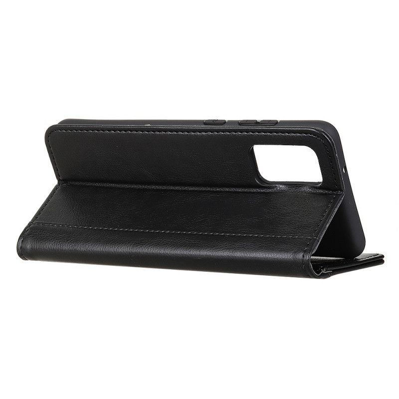 Flip Case Samsung Galaxy Note 20 Grün Geteiltes Litschileder