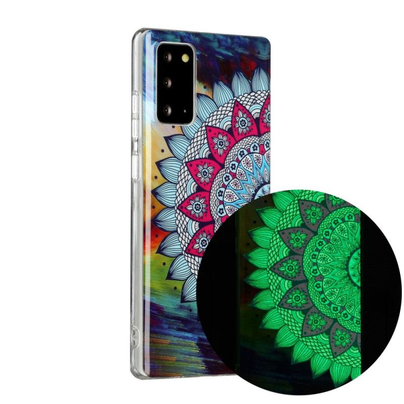 Hülle Für Samsung Galaxy Note 20 Fluoreszierendes Mandala