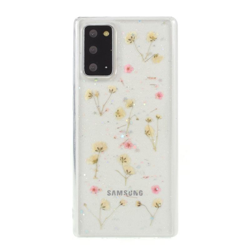 Hülle Samsung Galaxy Note 20 Pink Kleine Blüten