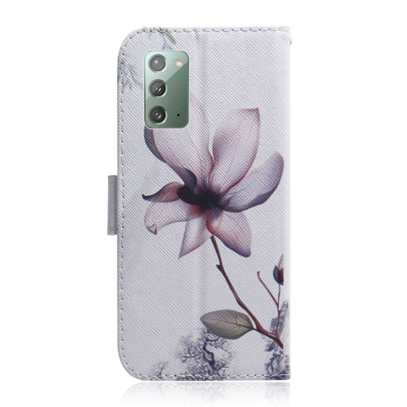 Lederhüllen Samsung Galaxy Note 20 Alte Rosenblüte