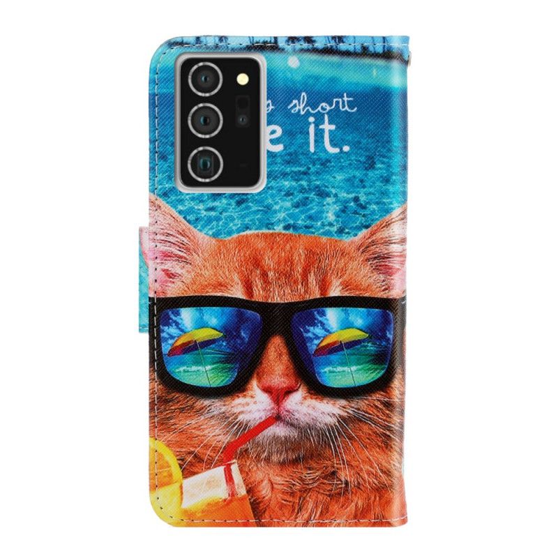 Lederhüllen Samsung Galaxy Note 20 Katze Lebe Es Mit Tanga