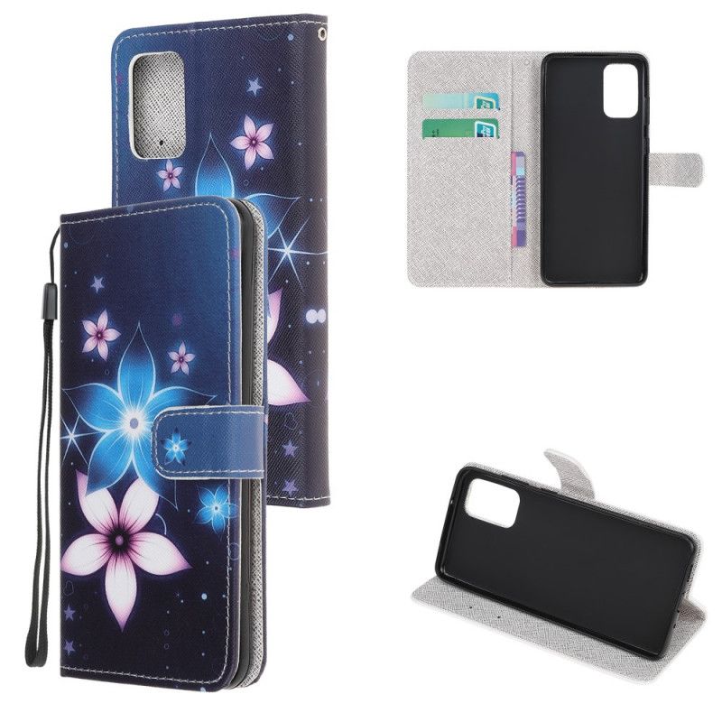 Lederhüllen Samsung Galaxy Note 20 Mondblumen Mit Tanga