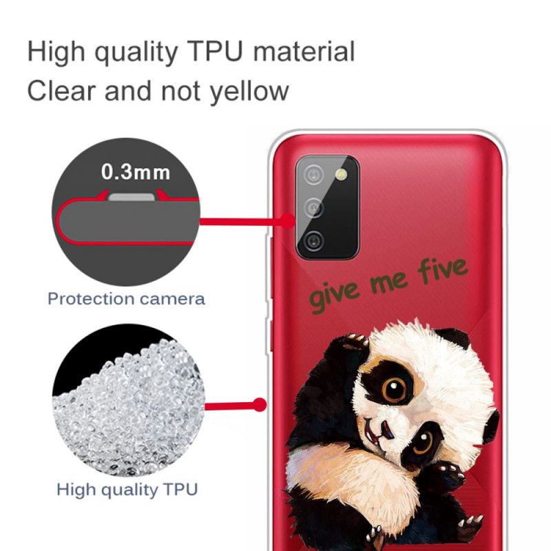 Hülle Für Samsung Galaxy A02S Transparenter Panda. Gib Mir Fünf