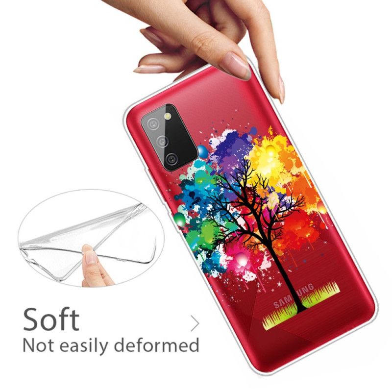 Hülle Samsung Galaxy A02S Handyhülle Transparenter Aquarellbaum