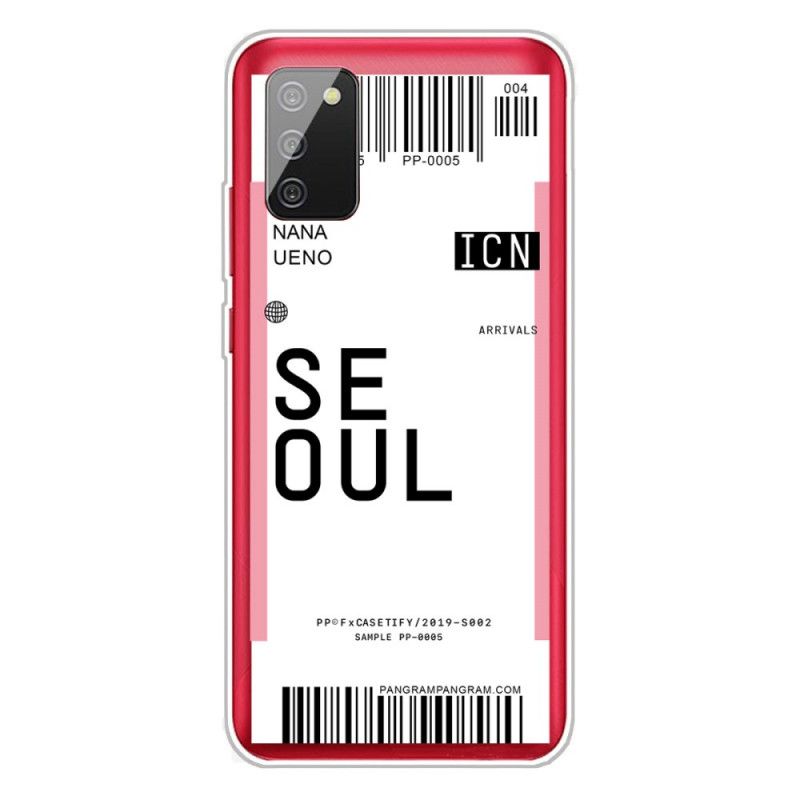 Hülle Samsung Galaxy A02S Magenta Handyhülle Bordkarte Nach Seoul