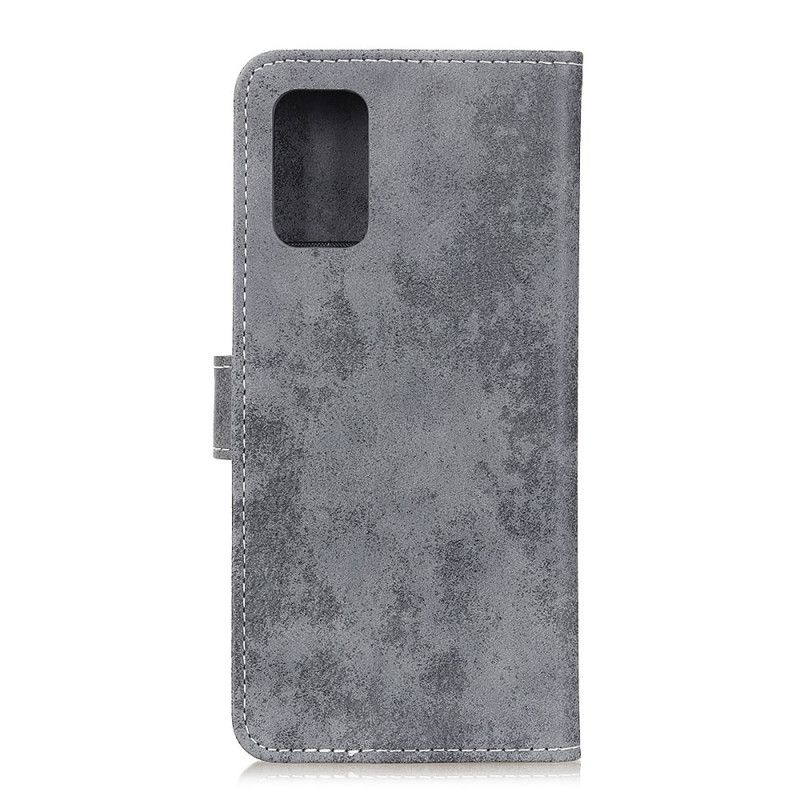 Lederhüllen Samsung Galaxy A02S Grau Handyhülle Vintage Kunstleder