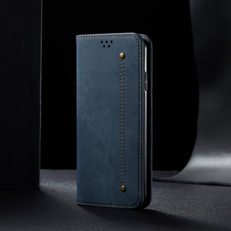 Flip Case Für iPhone 7 Plus / 8 Plus Schwarz Jeansimitat-Jeans