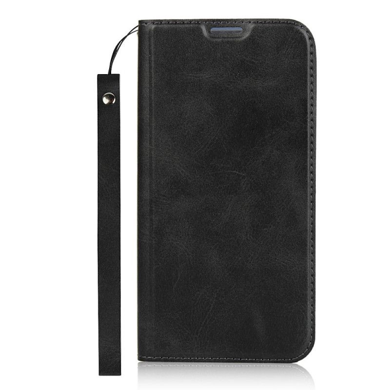 Flip Case Für iPhone 7 Plus / 8 Plus Schwarz Kunstleder Mit Riemen