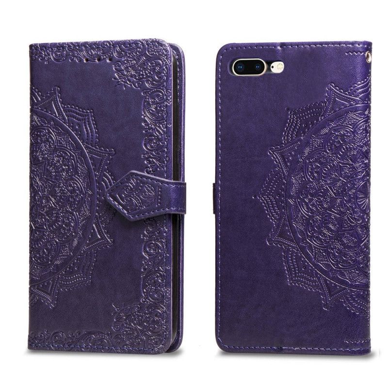 Lederhüllen Für iPhone 7 Plus / 8 Plus Schwarz Mandala Mittleren Alters