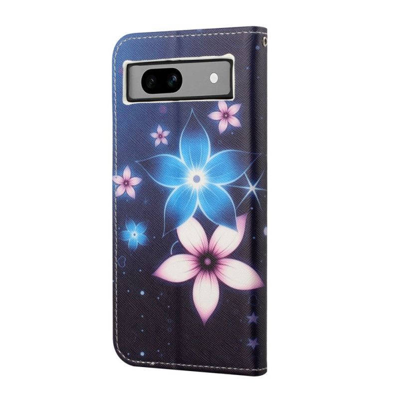 Lederhüllen Für Google Pixel 8a Mondblumen Mit Riemen