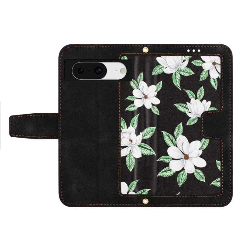 Lederhüllen Google Pixel 8a Blumenmuster Mit Riemen