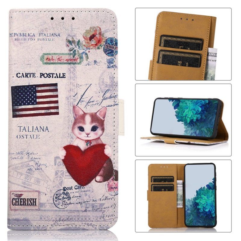 Flip Case Für OnePlus Nord CE 2 5G Amerikanische Katze